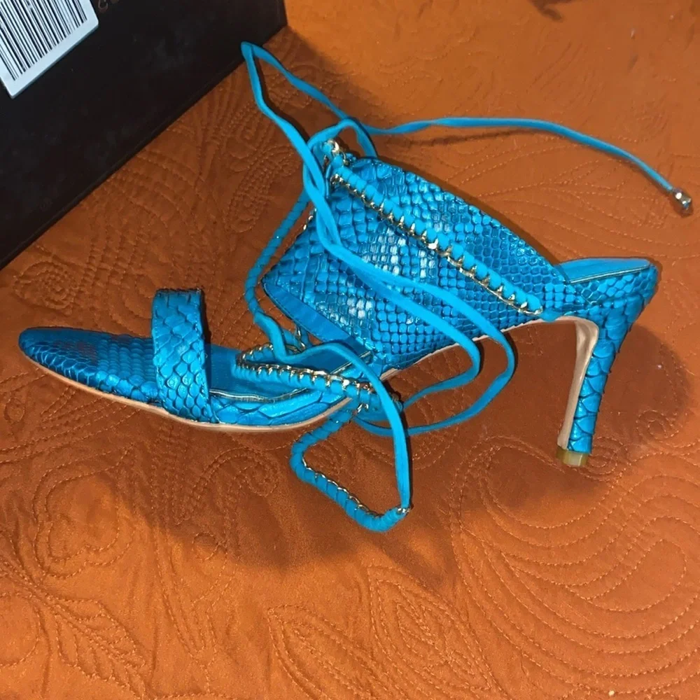 COPY - NIB AVA by Azalea Wang *TURQUOISE* PYTHON 3” Heel